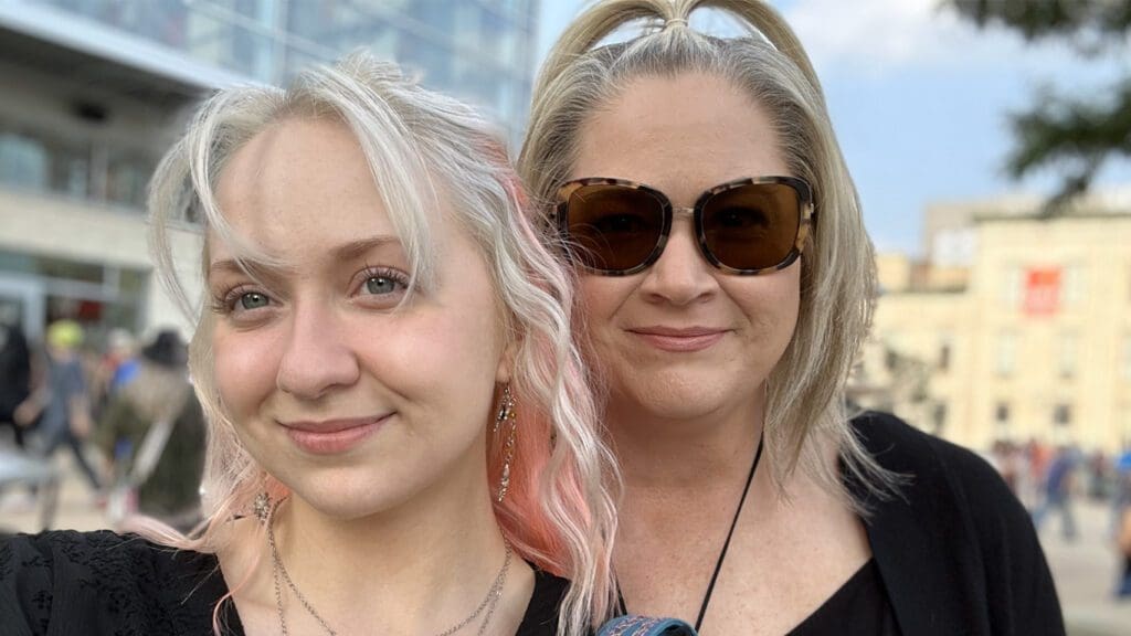 Stevie Nicks on Tour Louisville, KY 2023. Picture of Cherie and Emily outside KFC YUM! Center