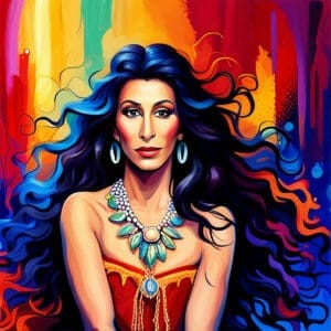 Digital rendering of "Babe" Cher and "Star" Cher.